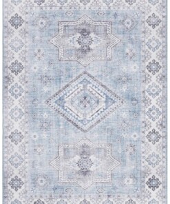 Vintage vloerkleed Gratia - lichtblauw - overzicht boven