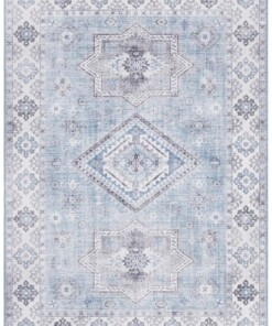 Vintage vloerkleed Gratia - lichtblauw - overzicht boven