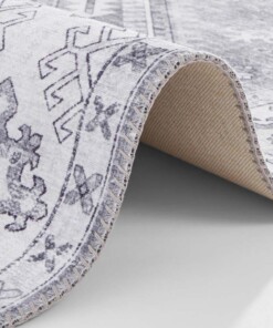 Vintage vloerkleed Gratia - grijs - close up, thumbnail