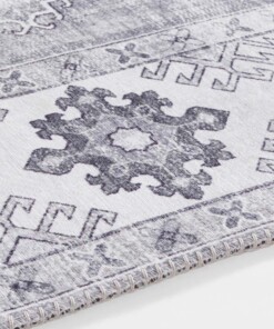 Vintage vloerkleed Gratia - grijs - close up, thumbnail