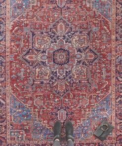 Vintage vloerkleed Amata - rood - overzicht sfeer, thumbnail