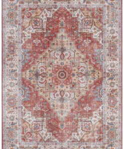 Vintage vloerkleed Sylla - rood/meerkleurig - overzicht boven, thumbnail Vintage vloerkleed Sylla - rood/meerkleurig - overzicht boven, thumbnail