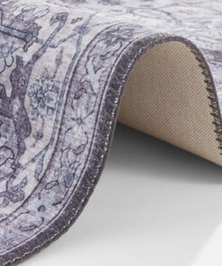 Vintage vloerkleed Sylla - grijs/blauw - close up, thumbnail