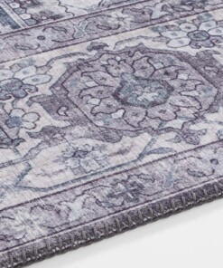 Vintage vloerkleed Sylla - grijs/blauw - close up, thumbnail