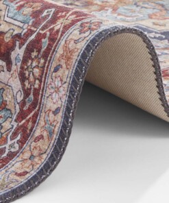 Vintage vloerkleed Sylla - blauw/rood - close up, thumbnail Vintage vloerkleed Sylla - blauw/rood - close up, thumbnail