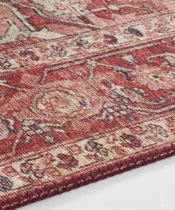 Vintage vloerkleed Leta - rood - close up, thumbnail