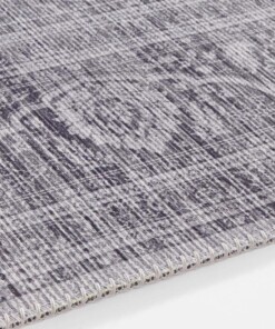 Vintage vloerkleed Carme - grijs - close up, thumbnail