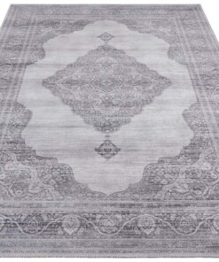 Vintage vloerkleed Carme - grijs - overzicht schuin, thumbnail