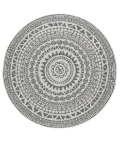 Rond buiten vloerkleed omkeerbaar Coron - groen/crème - overzicht boven, thumbnail Rond buiten vloerkleed omkeerbaar Coron - groen/crème - overzicht boven, thumbnail