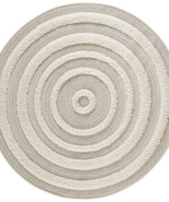 Rond vloerkleed 3D effect Nador - beige/crème - overzicht boven, thumbnail Rond vloerkleed 3D effect Nador - beige/crème - overzicht boven, thumbnail