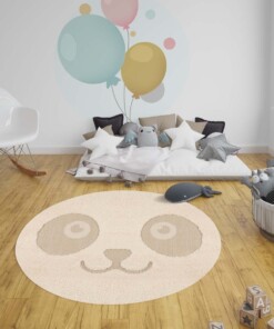 Kinderkamer vloerkleed Panda Pete - crème/beige - sfeer, thumbnail