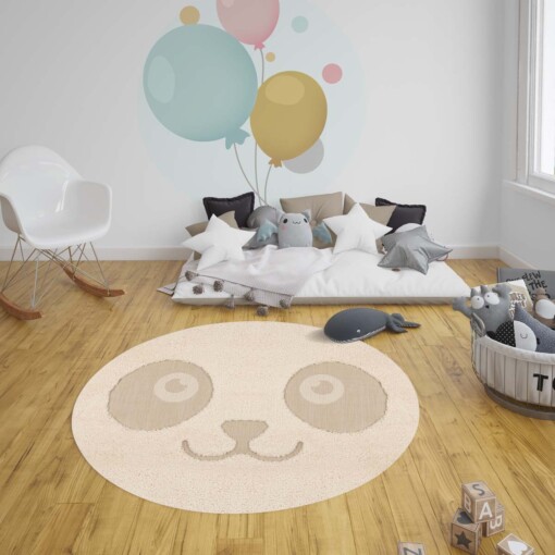 Kinderkamer vloerkleed Panda Pete - crème/beige - sfeer