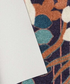 Design deurmat Fleurette Elle Decoration - blauw/groen - close up, thumbnail