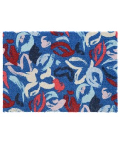 Design deurmat Springtime Elle Decoration - blauw/rood - overzicht boven, thumbnail