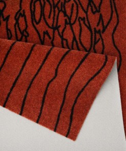 Design loper Impulse Elle Decoration - rood/bruin - close up