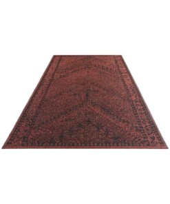 Binnen & buiten vloerkleed Mardin - rood/zwart - overzicht schuin, thumbnail