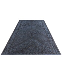 Binnen & buiten vloerkleed Mardin - blauw/zwart - overzicht schuin, thumbnail