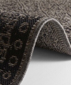 Binnen & buiten vloerkleed Mardin - bruin/zwart - close up, thumbnail