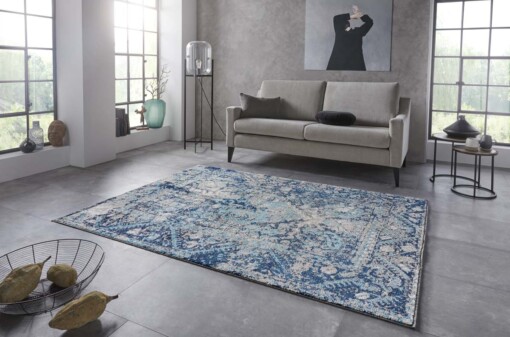 Vintage vloerkleed Chelozai - blauw - sfeer