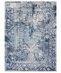 Vintage vloerkleed Chelozai - blauw - overzicht boven, thumbnail