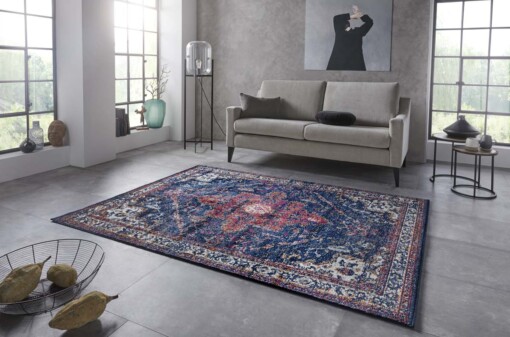 Vintage vloerkleed Azrow - donkerblauw - sfeer