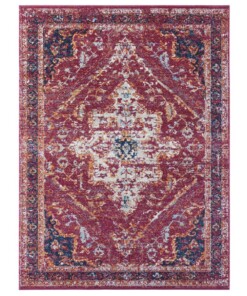 Vintage vloerkleed Azrow - framboosrood - overzicht boven