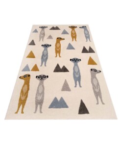 Kinderkleed Stokstaartjes - crème/meerkleurig - overzicht schuin, thumbnail Kinderkleed Stokstaartjes - crème/meerkleurig - overzicht schuin, thumbnail