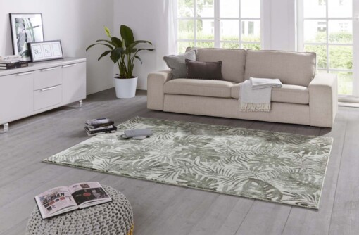 Design vloerkleed Charante Elle Decoration - crème/groen - sfeer