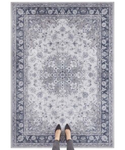 Oosters vloerkleed Nain Elle Decoration - grijs/saffierblauw - overzicht sfeer, thumbnail Oosters vloerkleed Nain Elle Decoration - grijs/saffierblauw - overzicht sfeer, thumbnail