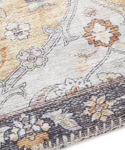 Oosters vloerkleed Kashmir Ghom Elle Decoration - honinggeel - close up, thumbnail