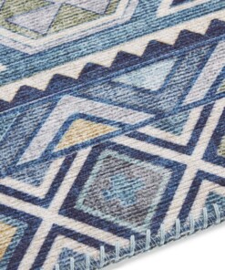 Kelim vloerkleed Anatolian Elle Decoration - saffierblauw - close up, thumbnail Kelim vloerkleed Anatolian Elle Decoration - saffierblauw - close up, thumbnail