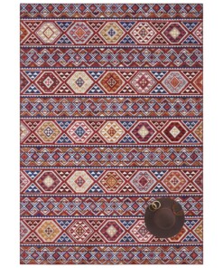 Kelim vloerkleed Anatolian Elle Decoration - wijnrood - overzicht sfeer