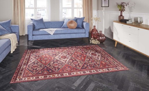 Kelim vloerkleed Elle Decoration - wijnrood - sfeer