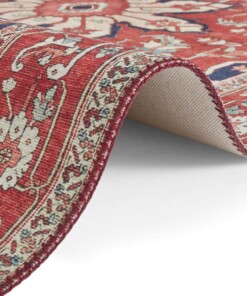 Oosters vloerkleed Täbriz Elle Decoration - oriëntaals rood - close up, thumbnail