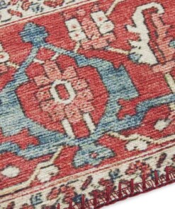 Oosters vloerkleed Täbriz Elle Decoration - oriëntaals rood - close up, thumbnail