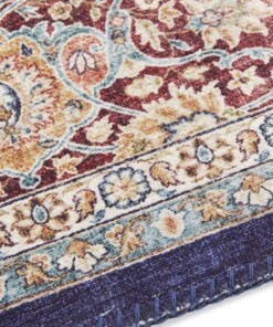 Oosters vloerkleed Maschad Elle Decor - marineblauw - close up, thumbnail Oosters vloerkleed Maschad Elle Decor - marineblauw - close up, thumbnail