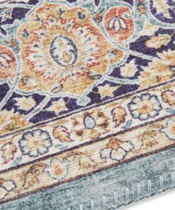 Oosters vloerkleed Maschad Elle Decoration - jade - close up, thumbnail