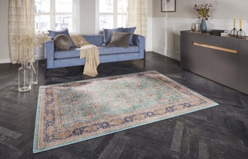 Oosters vloerkleed Maschad Elle Decoration - jade - sfeer