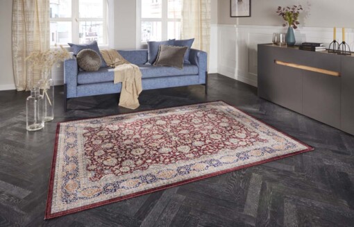 Oosters vloerkleed Maschad Elle Decoration - wijnrood - sfeer