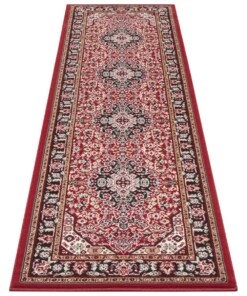 Klassiek vloerkleed Medaillion - rood/zwart - overzicht schuin, thumbnail