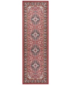 Klassiek vloerkleed Medaillion - rood/zwart - overzicht boven, thumbnail