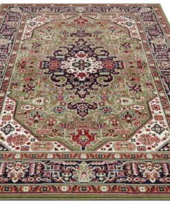 Klassiek vloerkleed Medaillion - groen - overzicht schuin, thumbnail