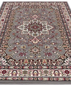 Perzisch tapijt Parun Täbriz - grijs/rood - overzicht schuin, thumbnail