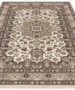 Perzisch tapijt Parun Täbriz - beige - overzicht schuin, thumbnail