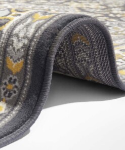 Perzisch tapijt Parun Täbriz - donkergrijs/geel - close up, thumbnail