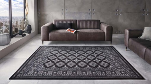 Klassiek vloerkleed Sao Buchara - zwart - sfeer