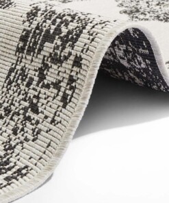 Loper binnen & buiten Camella - zwart/crème - close up, thumbnail Loper binnen & buiten Camella - zwart/crème - close up, thumbnail