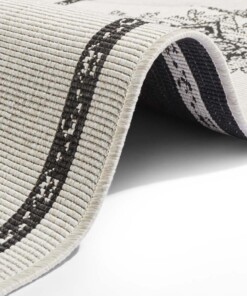 Loper binnen & buiten Cosmea - zwart/crème - close up, thumbnail Loper binnen & buiten Cosmea - zwart/crème - close up, thumbnail