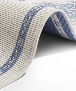 Loper binnen & buiten Cosmea - blauw/crème - close up, thumbnail Loper binnen & buiten Cosmea - blauw/crème - close up, thumbnail