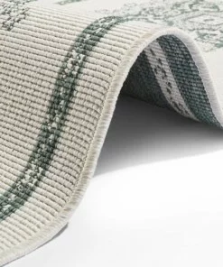 Loper binnen & buiten Cosmea - groen/crème - close up, thumbnail